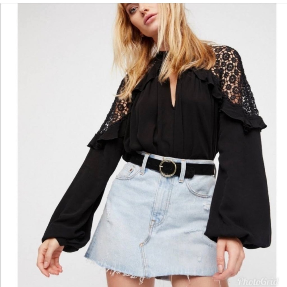 FREE PEOPLE  “little bit of love” blouse